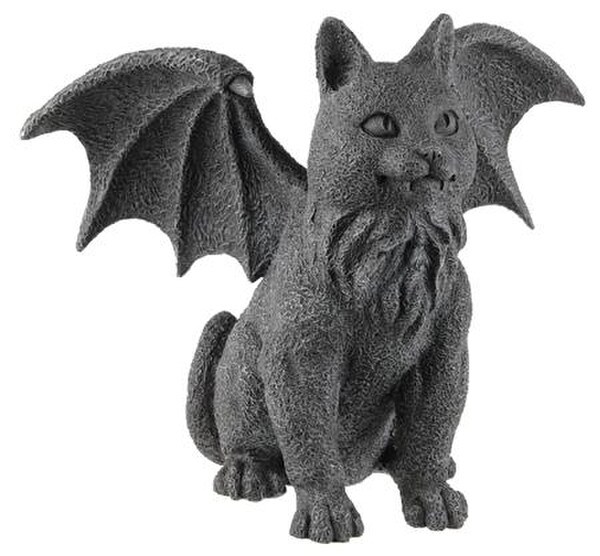 Winged Cat Statue Resin Center Piece Kitten Gothic sculptures fangs